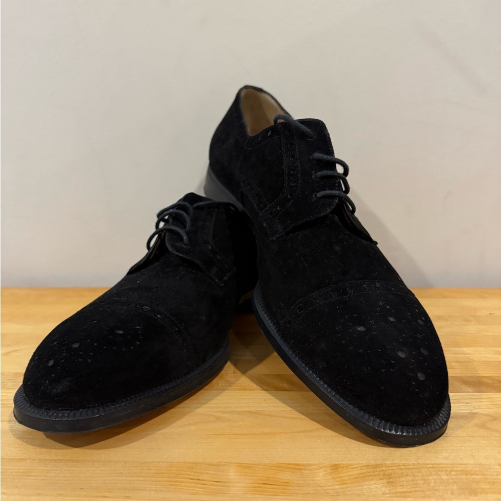 Moreschi Black Suede Oxfords